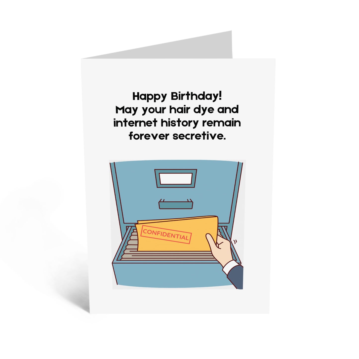 Funny Birthday Card - 'FOREVER SECRETIVE' - Celebrate with a Fun Nod to Keeping Secrets and Adding a Touch of Intrigue - Includes Envelope and Stickers by Central 23