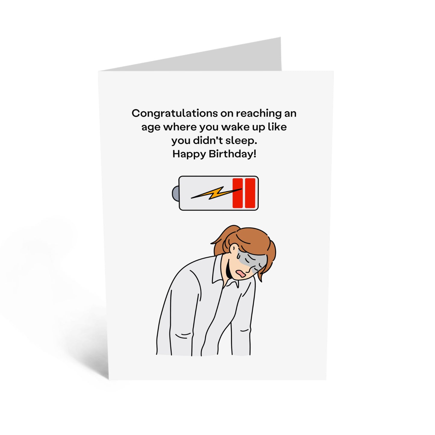 Funny Birthday Card - 'WAKE UP LIKE YOU DIDN'T SLEEP' - Add a Playful Touch to Their Special Day with This Humorous Message - Includes Envelope and Stickers by Central 23