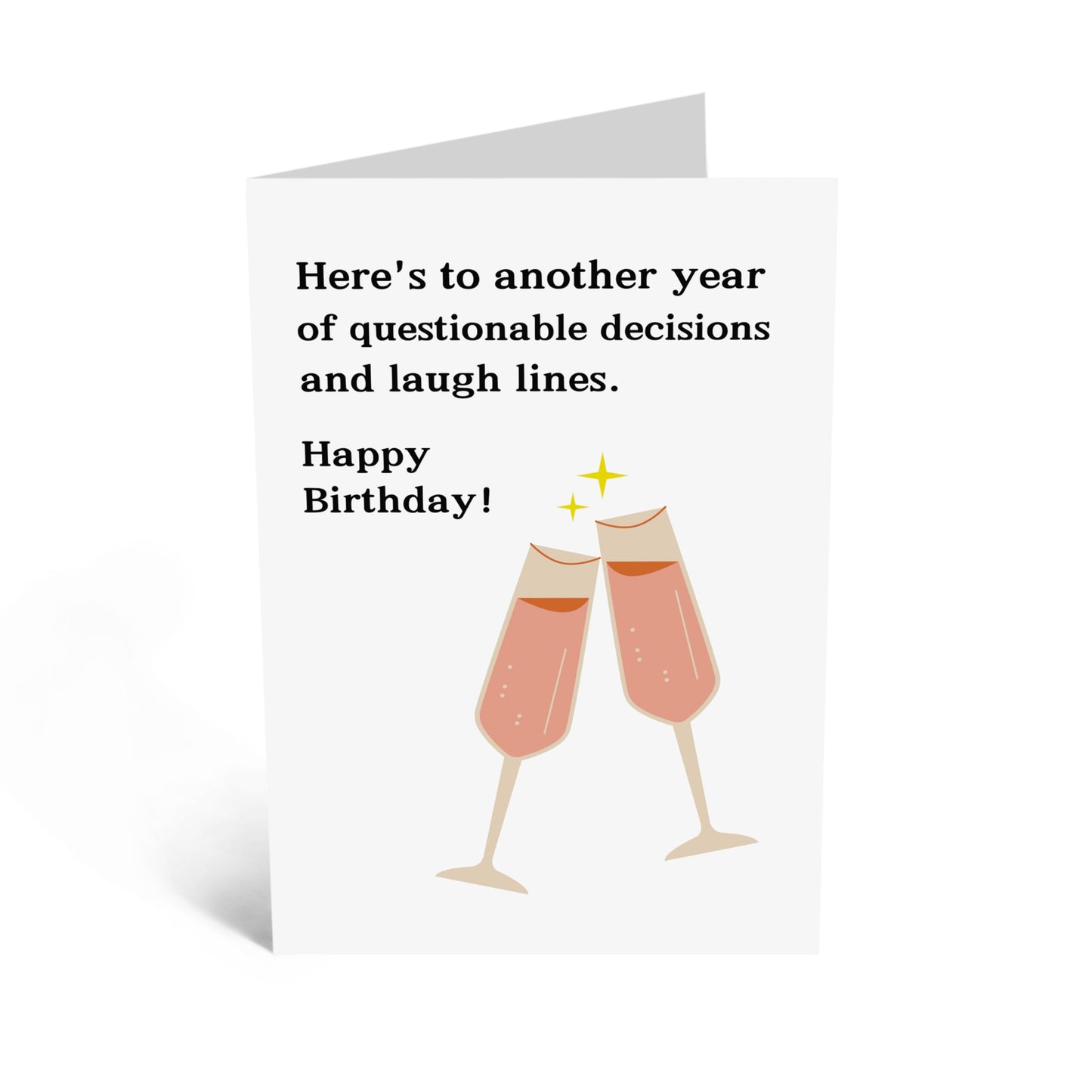 Funny Birthday Card - 'QUESTIONABLE DECISIONS' - A Playful Touch to Their Special Day with a Nod to Fun and Misadventures - Celebrate with Humor - Includes Envelope and Stickers by Central 23