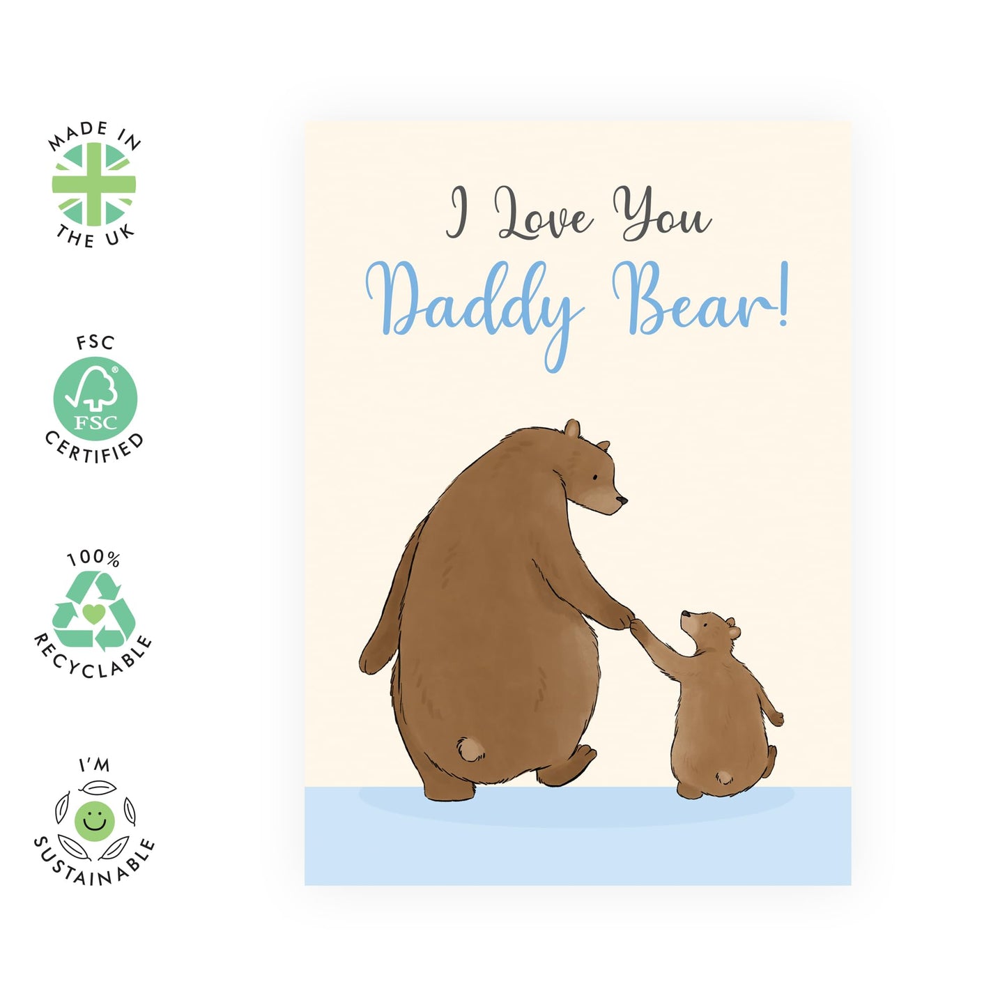 CENTRAL 23 Dad Birthday Card For Men - I Love You Daddy Bear - Bear Birthday Cards For Pop Papa Father - Father’s Day Greeting Cards For Him From Son Daughter Wife - Comes With Fun Stickers