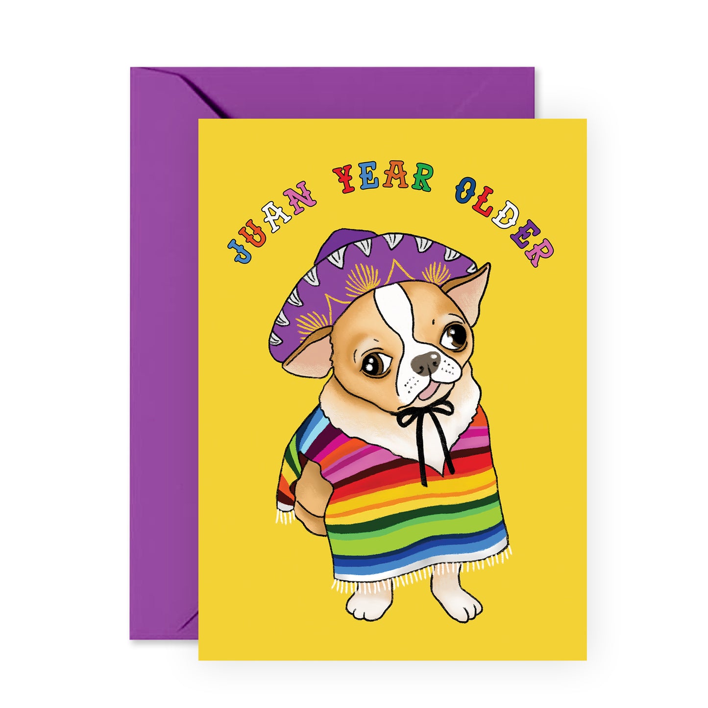 Dog Birthday Card - Juan Year Older - For Men Women Him Her Girls Boys