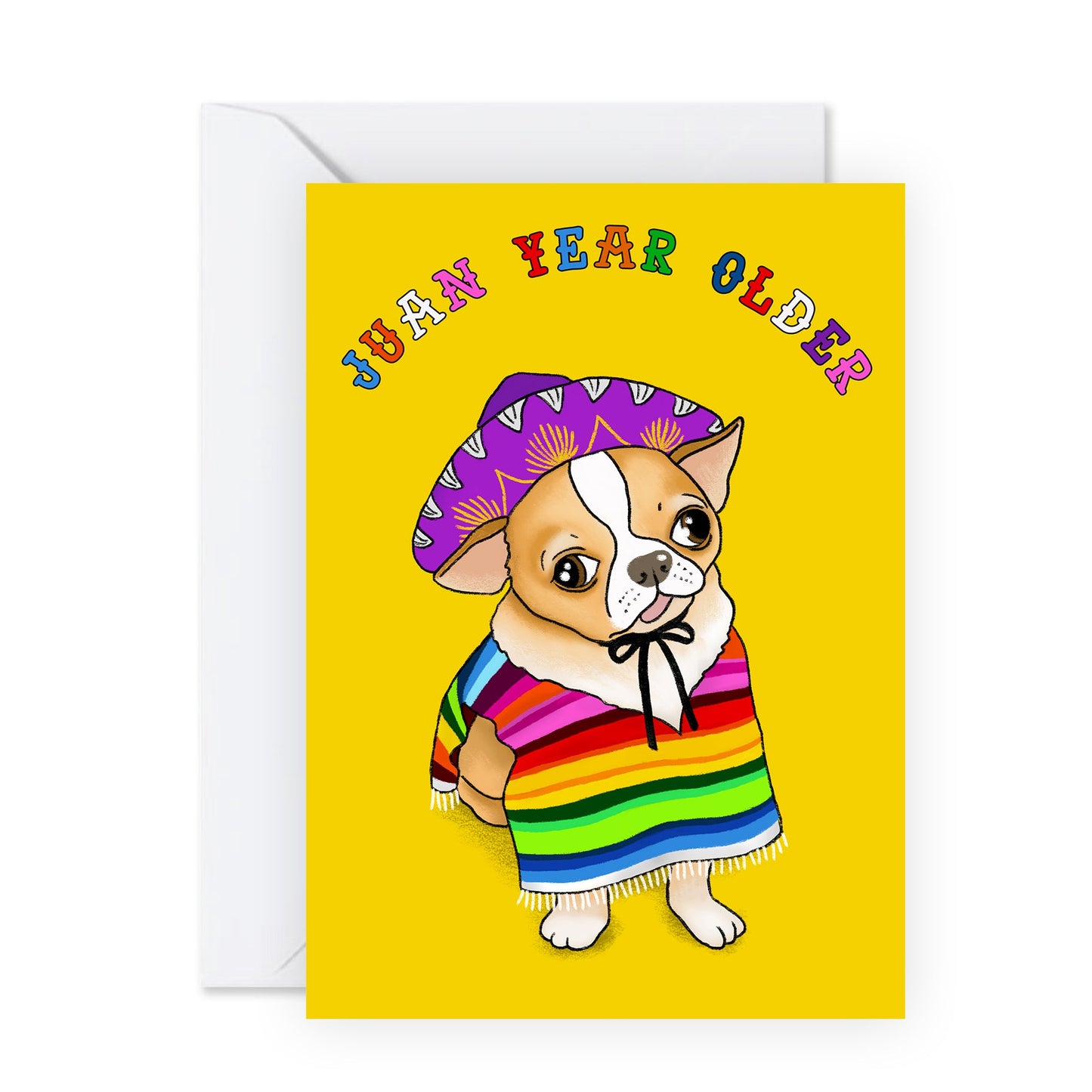 Dog Birthday Card - Juan Year Older - For Men Women Him Her Girls Boys