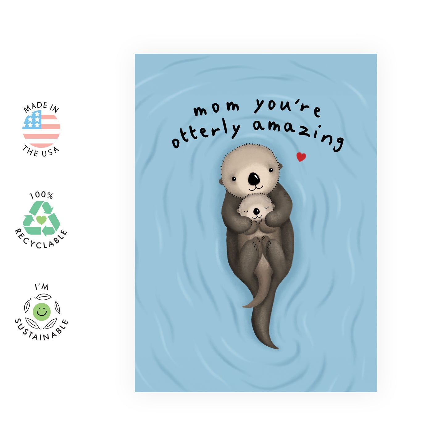 Mom Birthday Card - Otterly Amazing - For Women