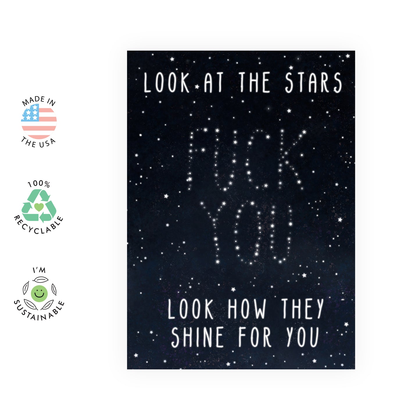 Funny Birthday Card - Look At The Stars - For Men Women Him Her Friends