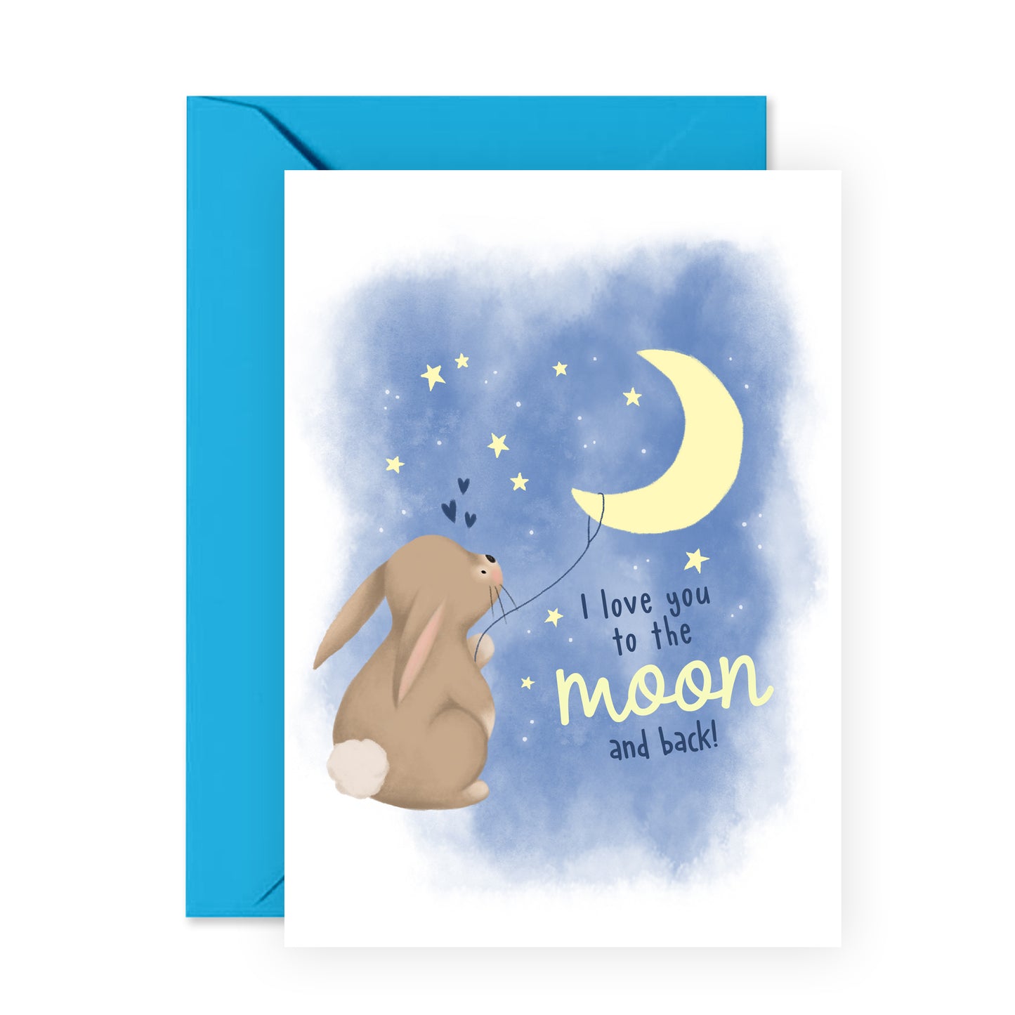 Cute Anniversary Card - I Love You to the Moon and Back - For Men Women Him Her