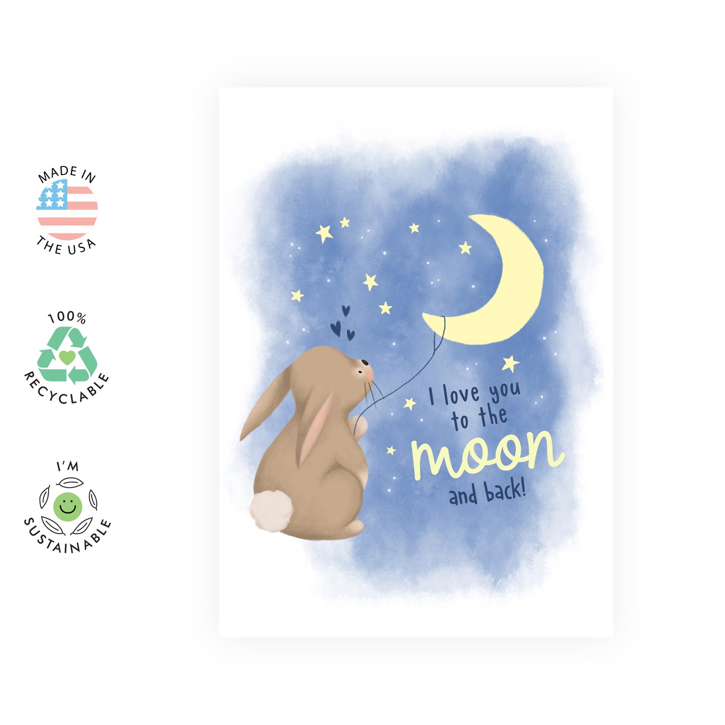 Cute Anniversary Card - I Love You to the Moon and Back - For Men Women Him Her