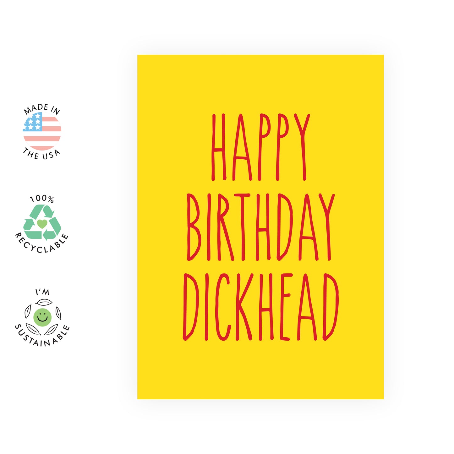 Funny Birthday Card - Happy Birthday D*ckhead - For Men Brother Him