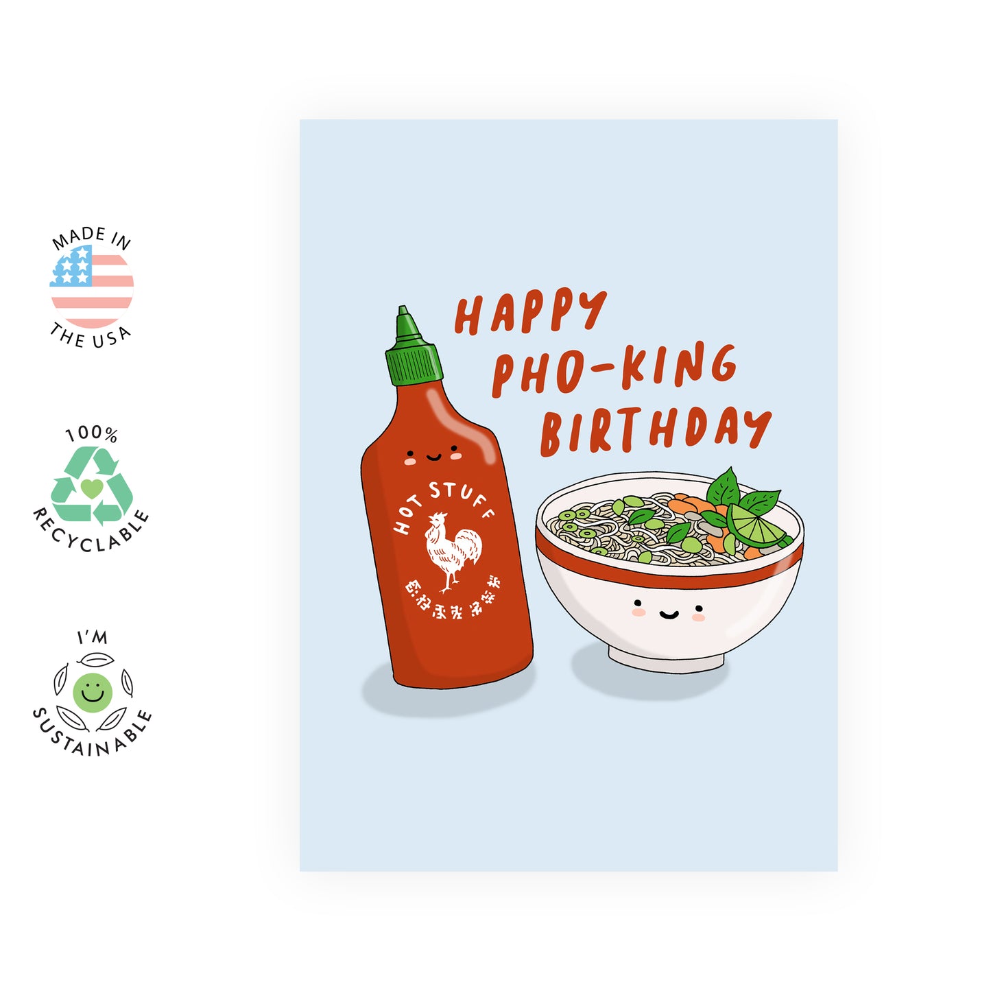 Funny Birthday Card - Happy Pho-King Birthday - For Men Women Him Her