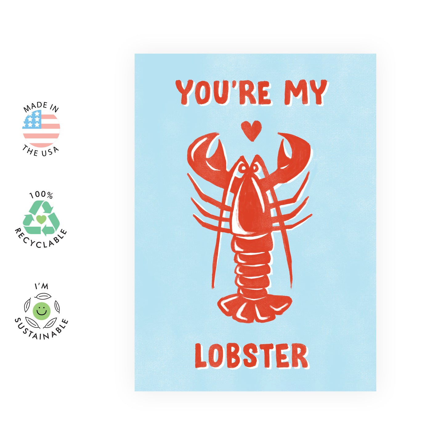 Cute Anniversary Card - You’re My Lobster - For Men Women Him Her