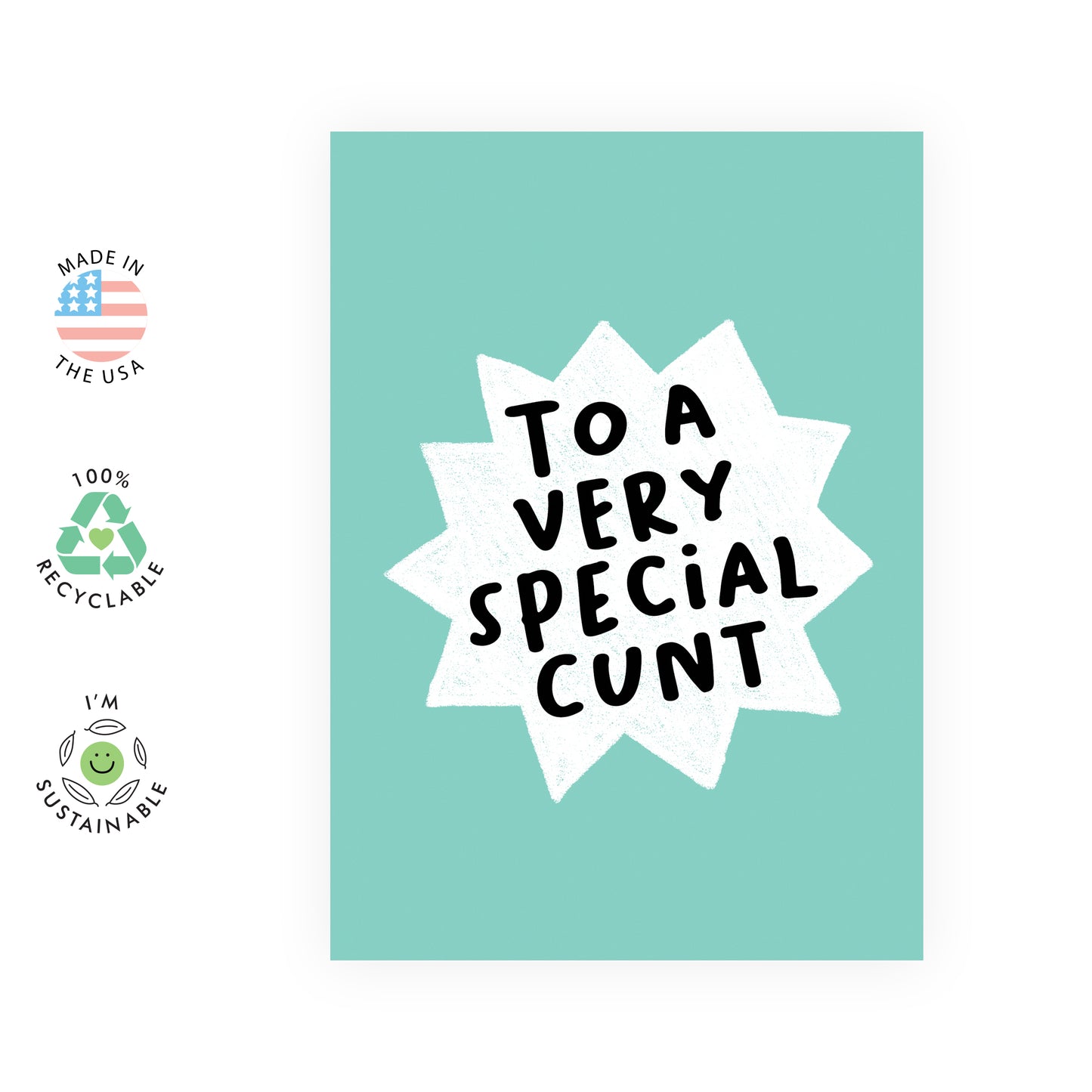 Funny Birthday Card - To A Very Special C*nt - For Men Women Brother Sister