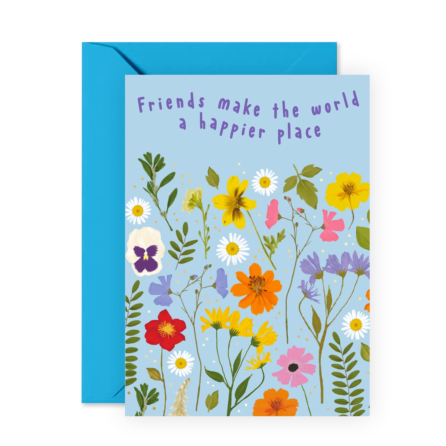 All Occasion Card - Friends Make The World A Happier Place - For Women Girls Her