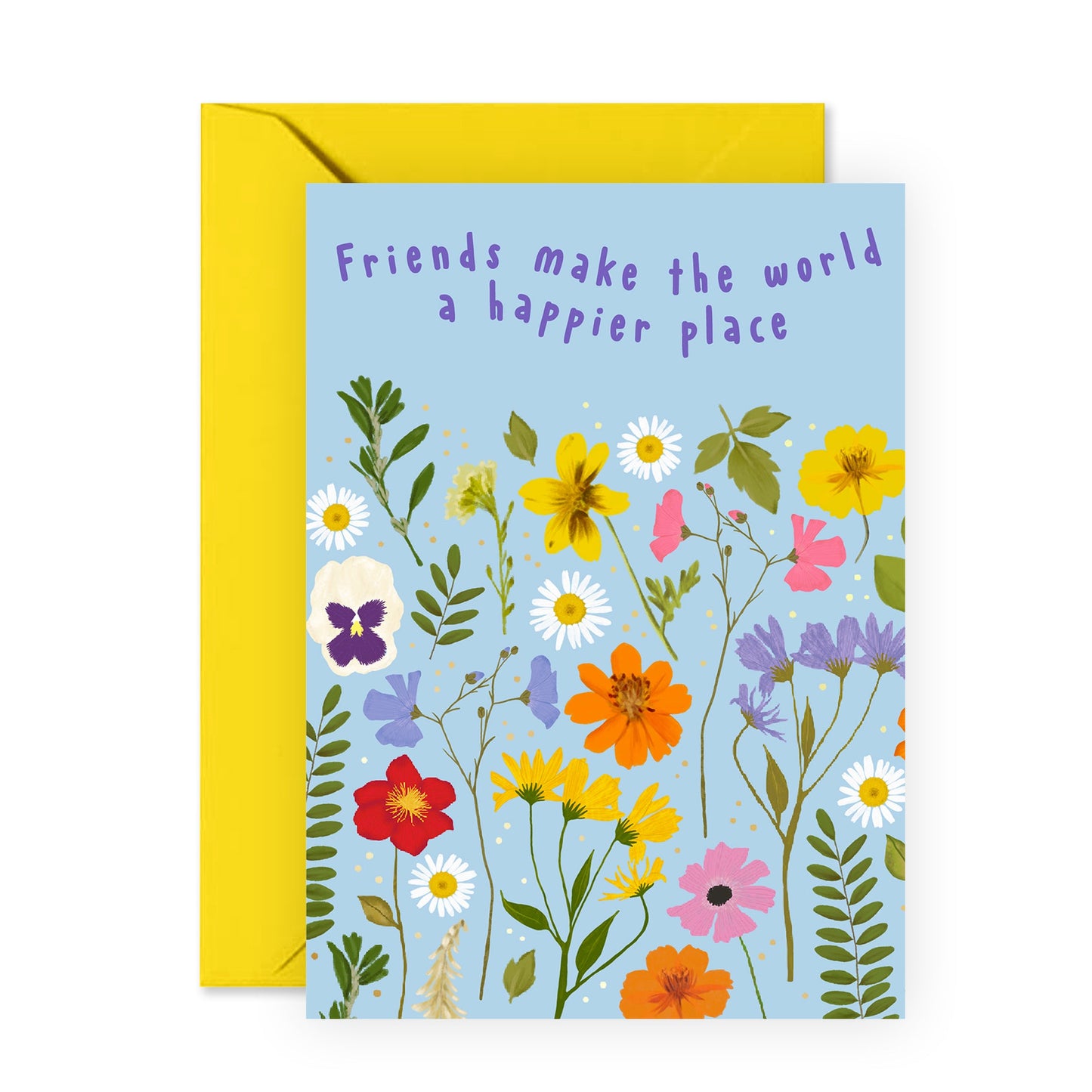 All Occasion Card - Friends Make The World A Happier Place - For Women Girls Her
