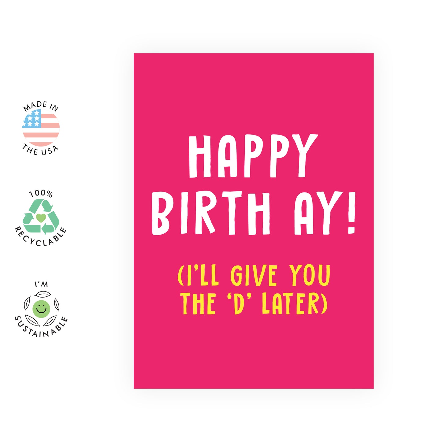 Funny Birthday Card - I'll Give You The D Later - For Wife Women Her