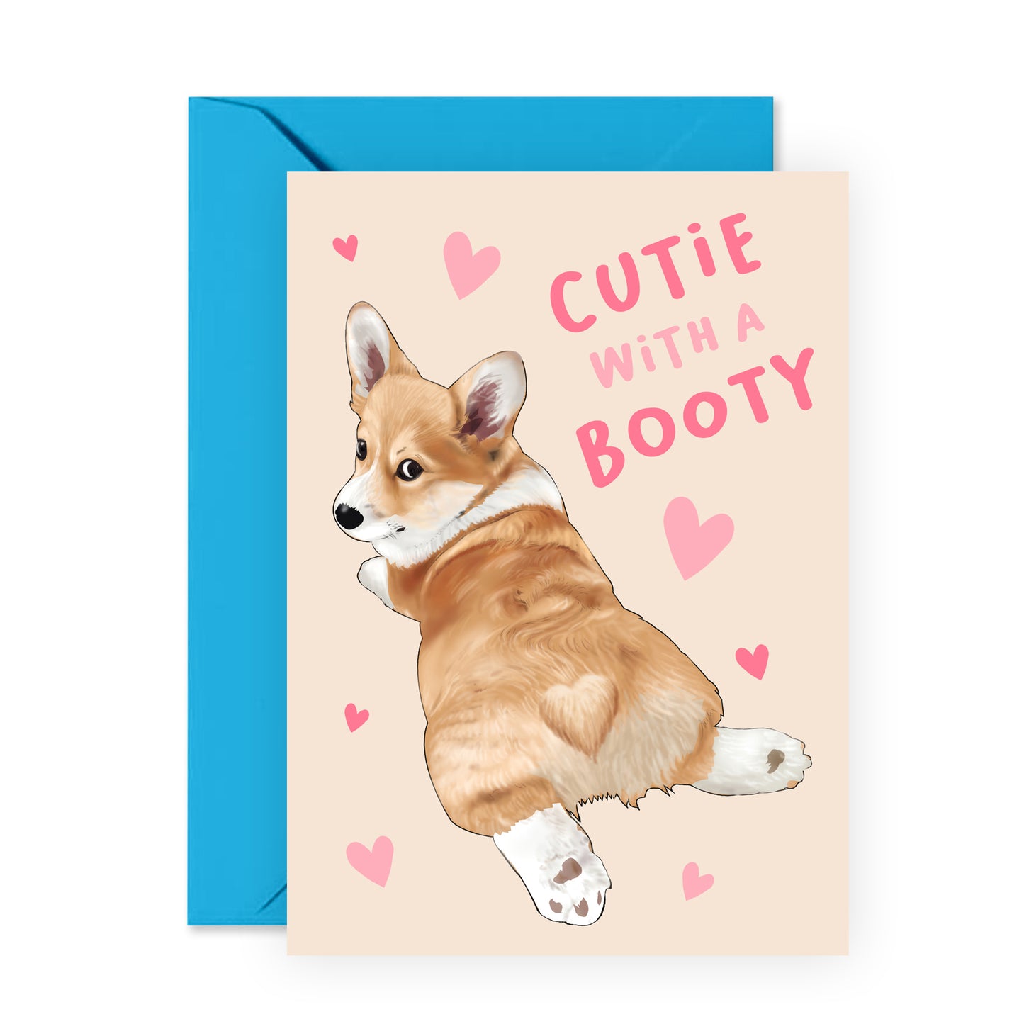 Cute Anniversary Card - Corgi Cutie With A Booty - For Men Women Him Her