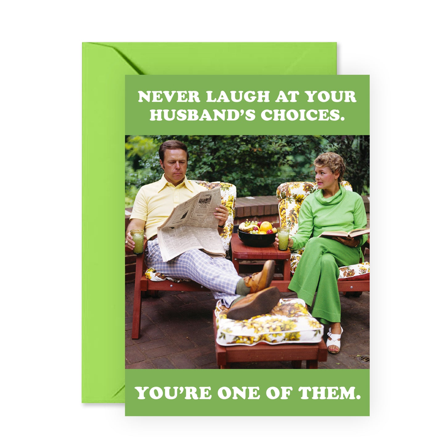 Wife Birthday Card - Don't Laugh At Your Husband's Choices - For Women