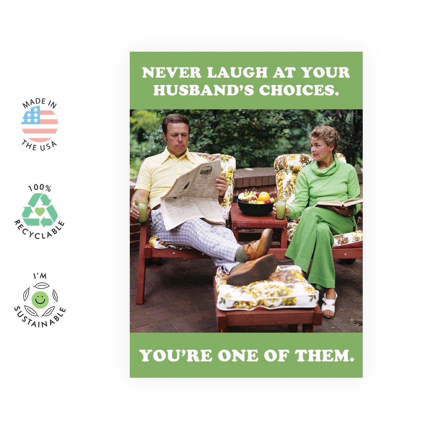 Wife Birthday Card - Don't Laugh At Your Husband's Choices - For Women