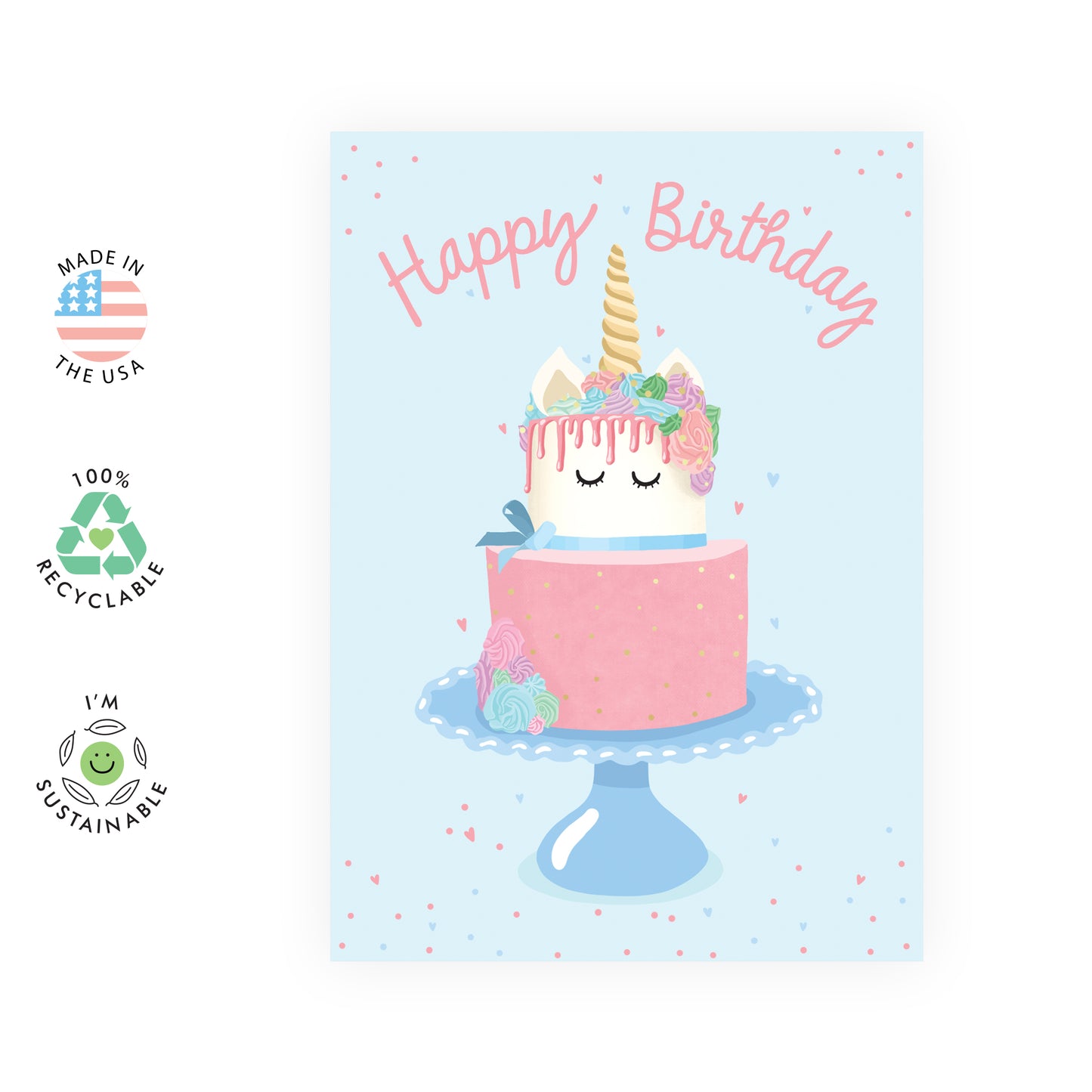 Unicorn Birthday Card - Happy Birthday - For Kids Girls Her