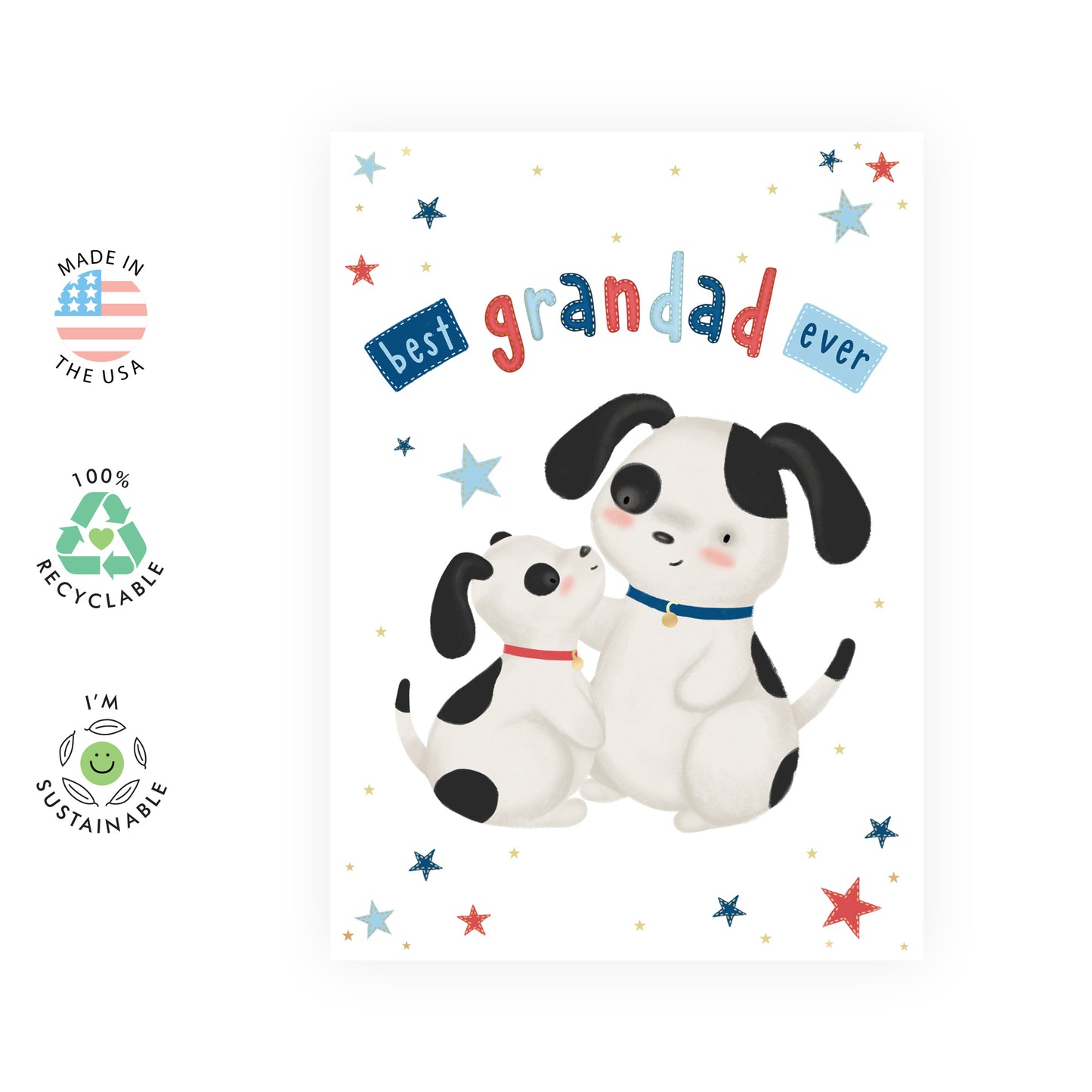 Dog Birthday Card - Best Grandad Ever - For Men Him Grandpa