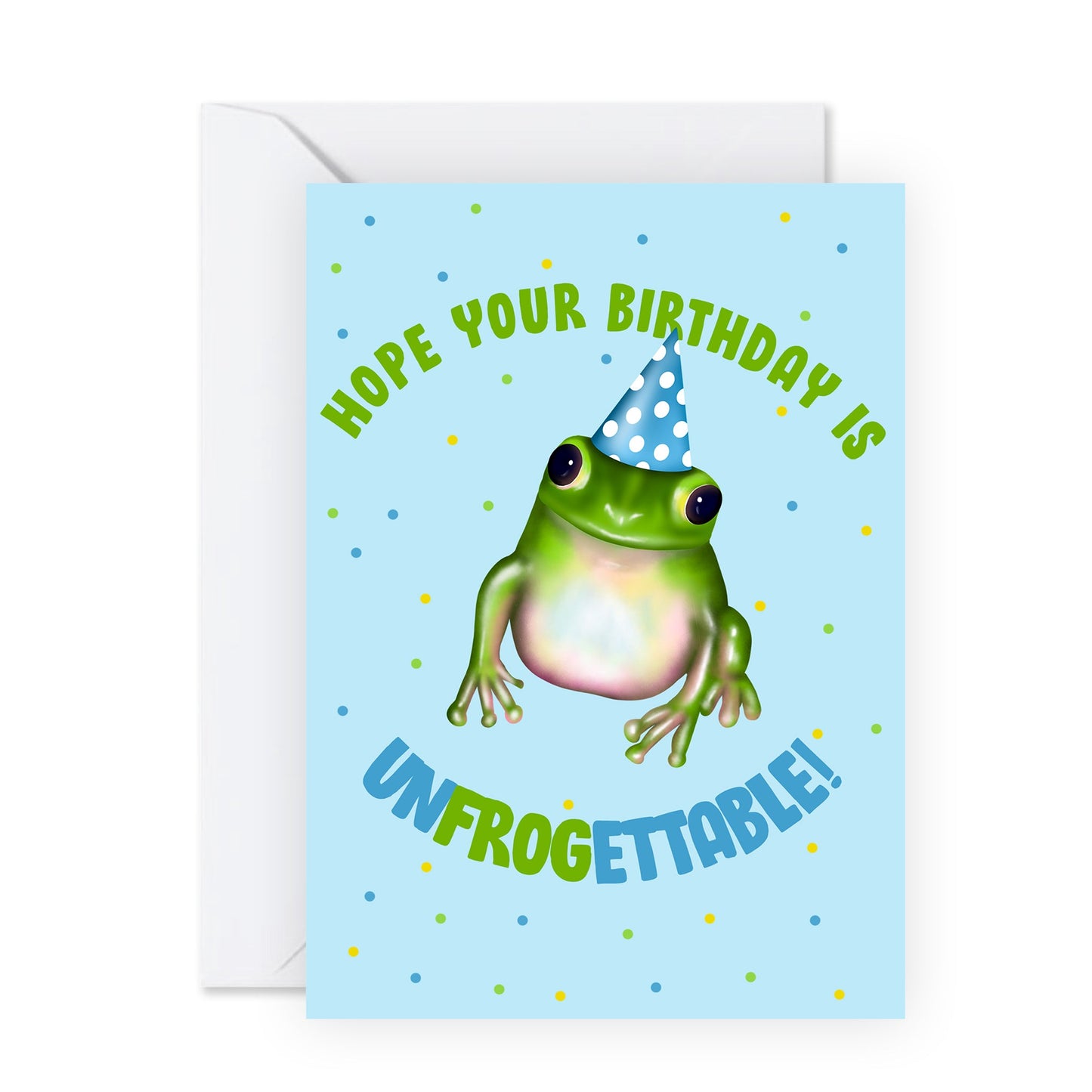 Funny Birthday Card - Hope Your Birthday Is Unfroggetable - For Men Women Boys Girls