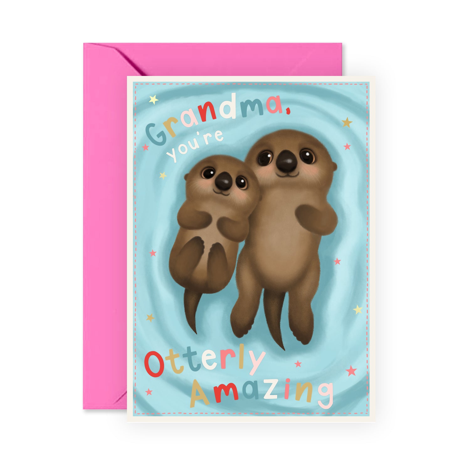 Cute Birthday Card - Otterly Amazing Grandma - For Grandmother Women Her
