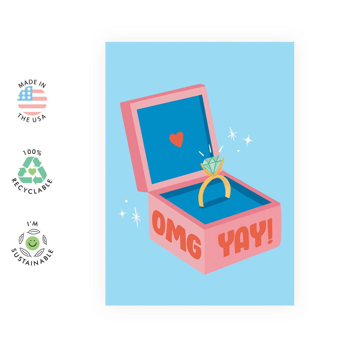 Congratulations On Your Engagement Card - OMG Yay! - For Men Women Him Her Friends