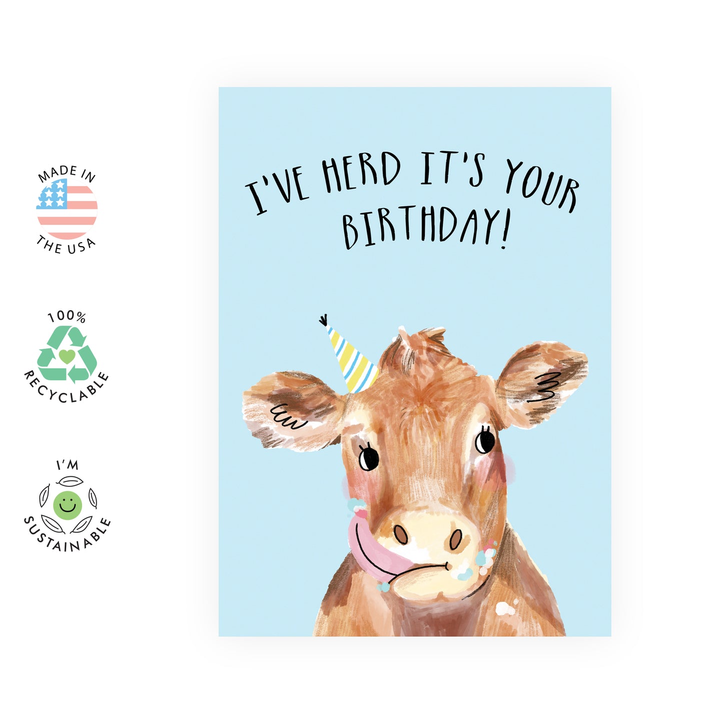 Funny Birthday Card - I've Herd It's Your Birthday - For Men Women