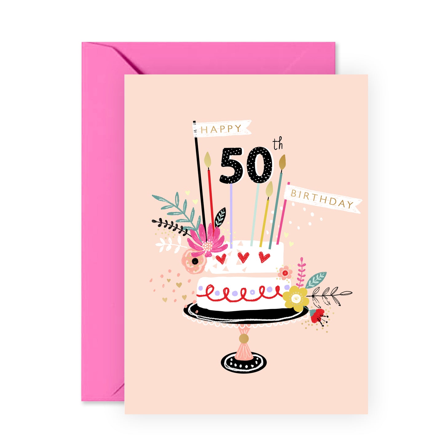 Cute Birthday Card - Happy 50th Birthday - For Mom Women Her