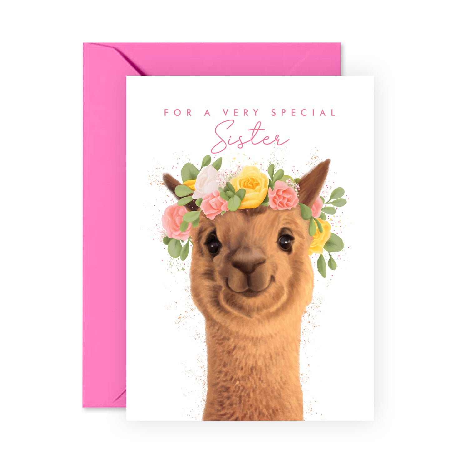 Llama Birthday Card - For A Very Special Sister - For Women Girls Her