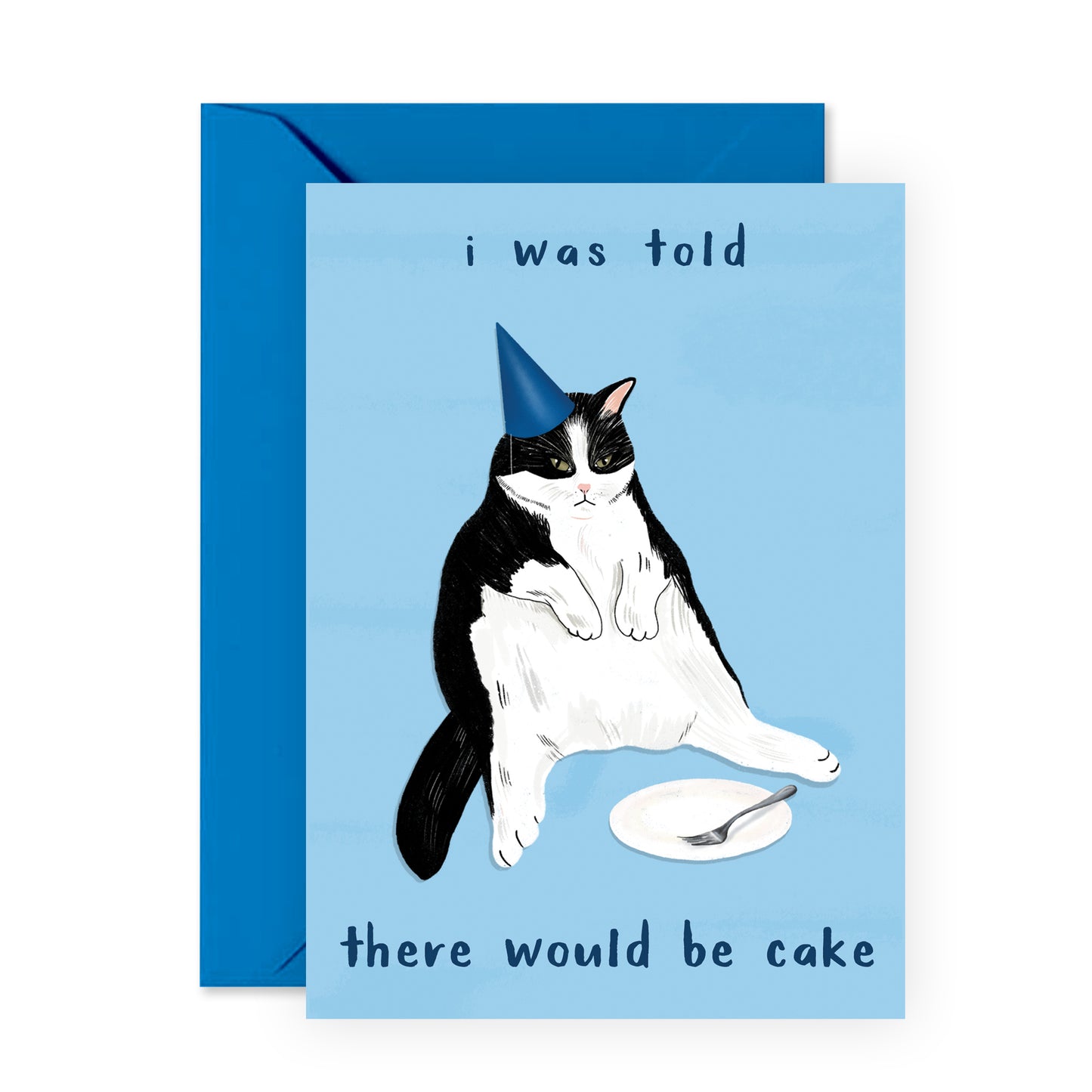 Cat Birthday Card - I Was Told There Would Be Cake - For Men Women Girls Boys Him Her