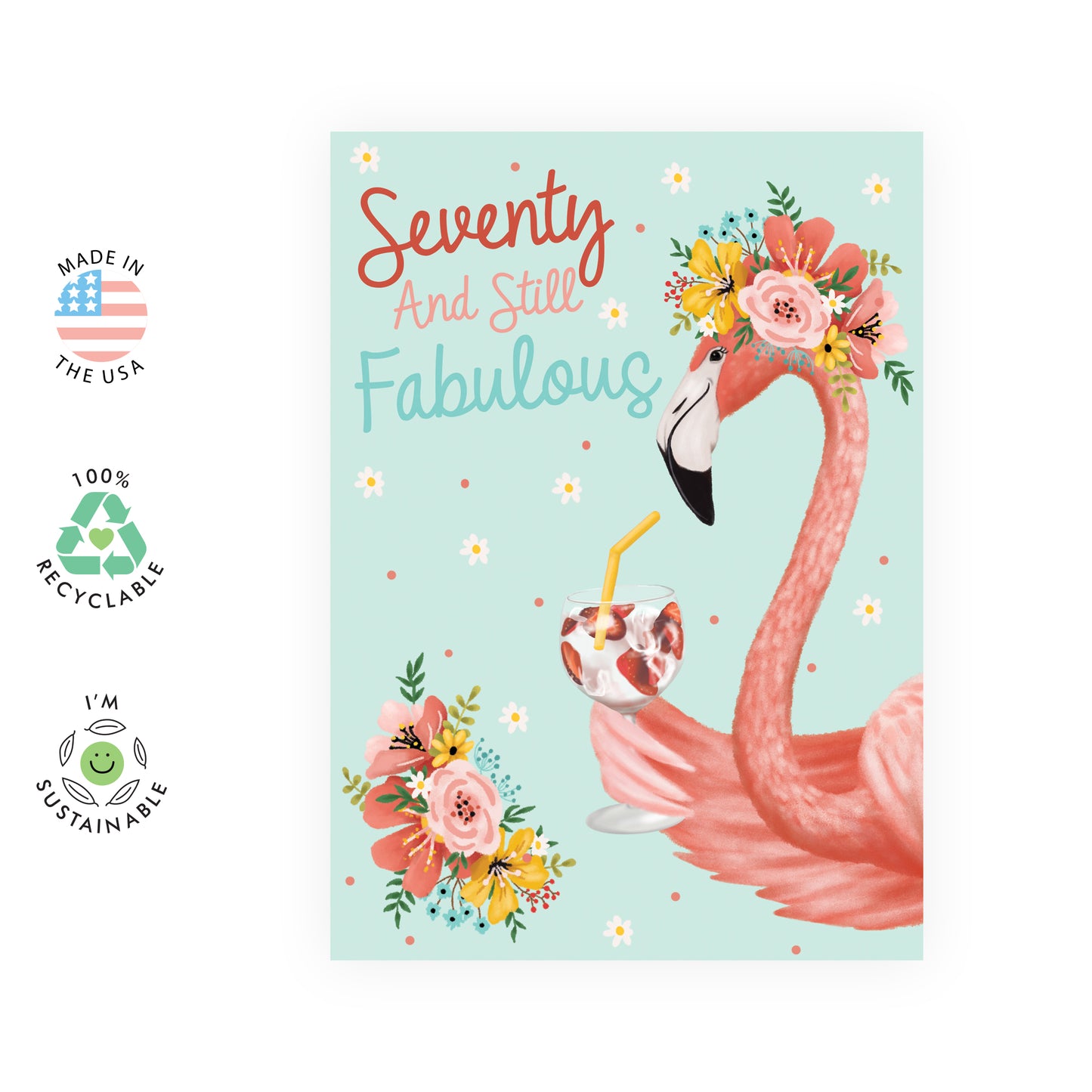 70th Birthday Card - Seventy and Still Fabulous - For Grandma Women Her