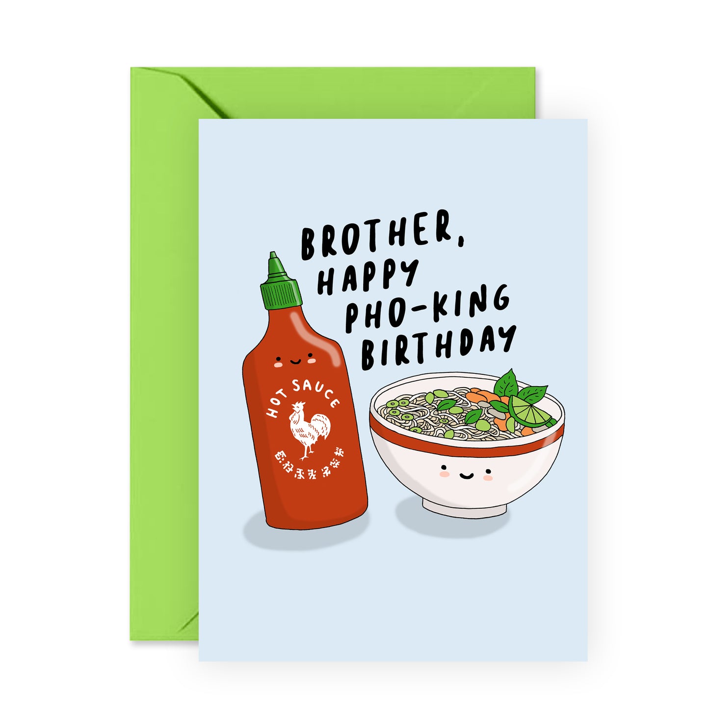 Funny Birthday Card - Brother, Happy Pho-King Birthday - For Him Men Boys