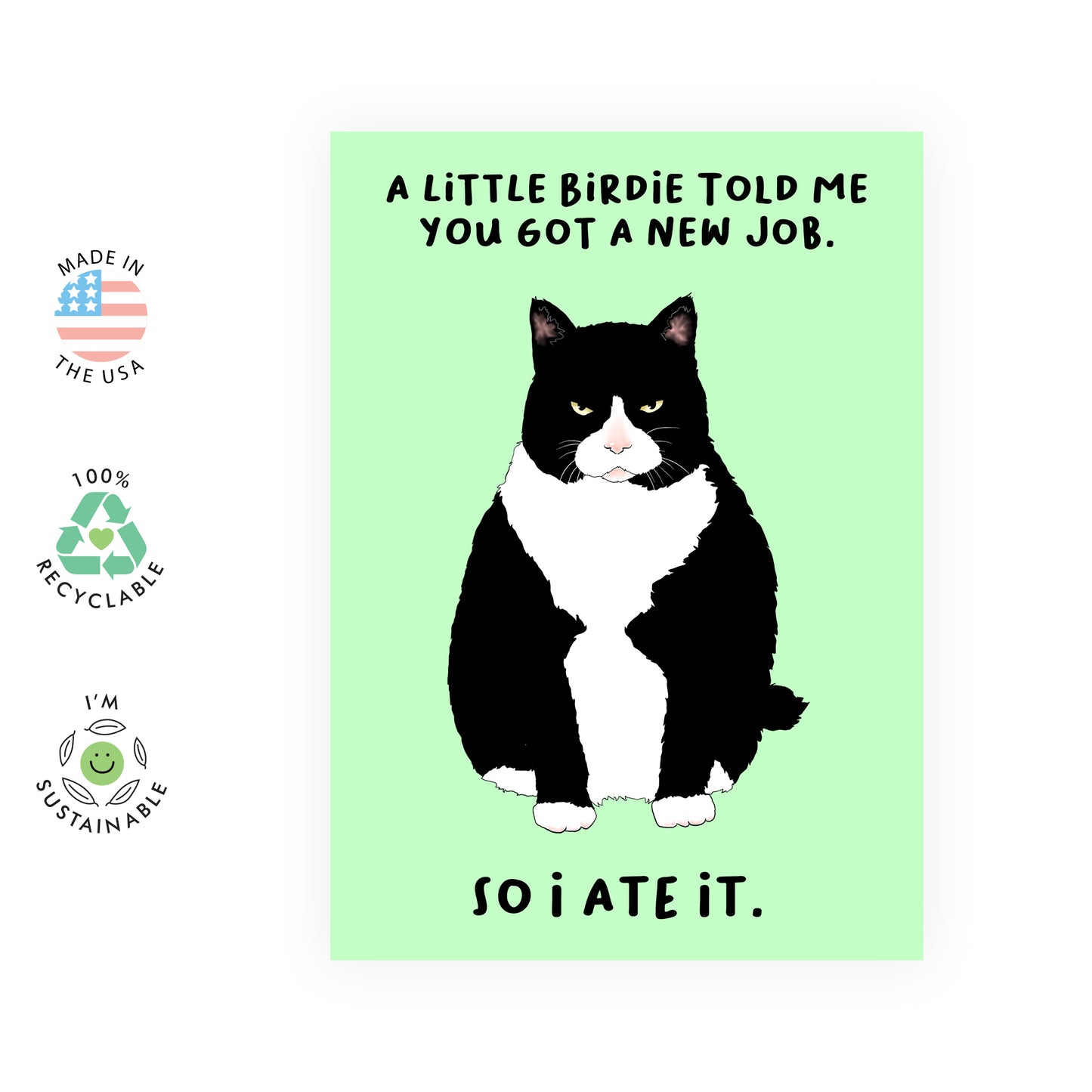 Funny New Job Card - Little Birdie New Job - For Men Women Him Her