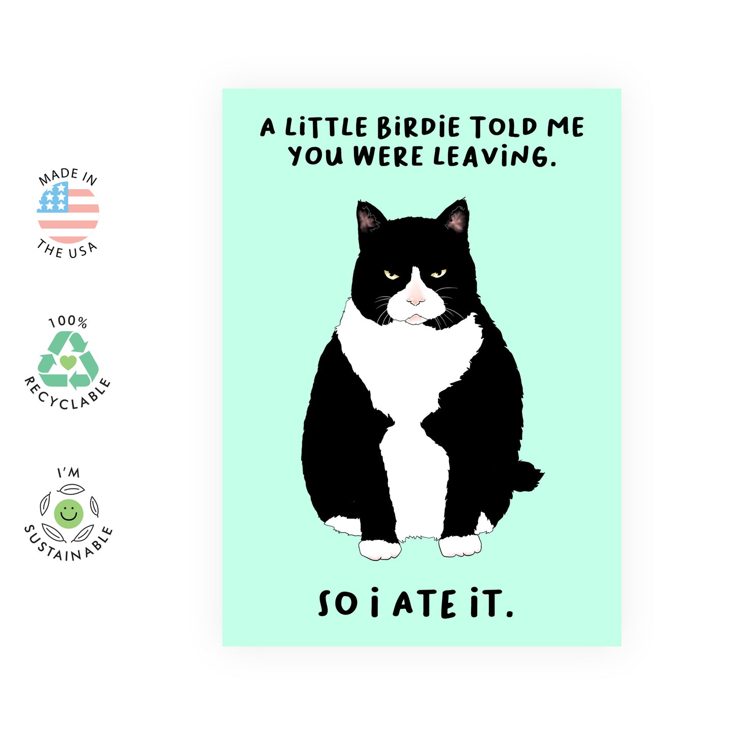 Funny Leaving Card - Little Birdie Leaving - For Men Women Him Her Colleague