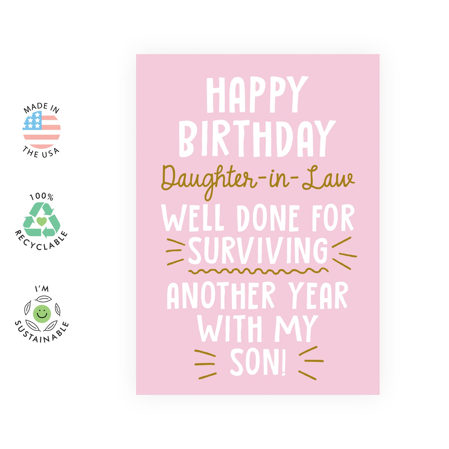 Funny Birthday Card - Happy Birthday Daughter-In-Law - For Women Her