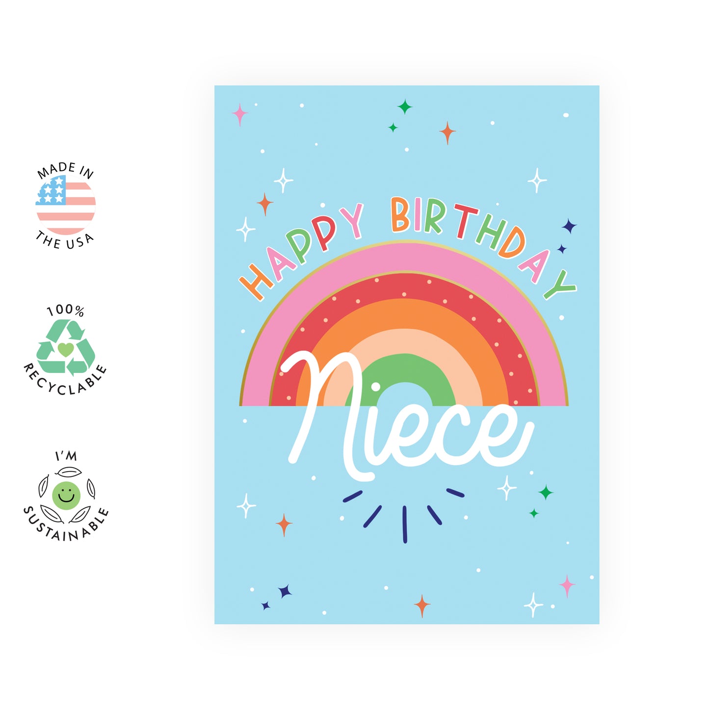 Cute Birthday Card - Happy Birthday Niece - For Women Girls
