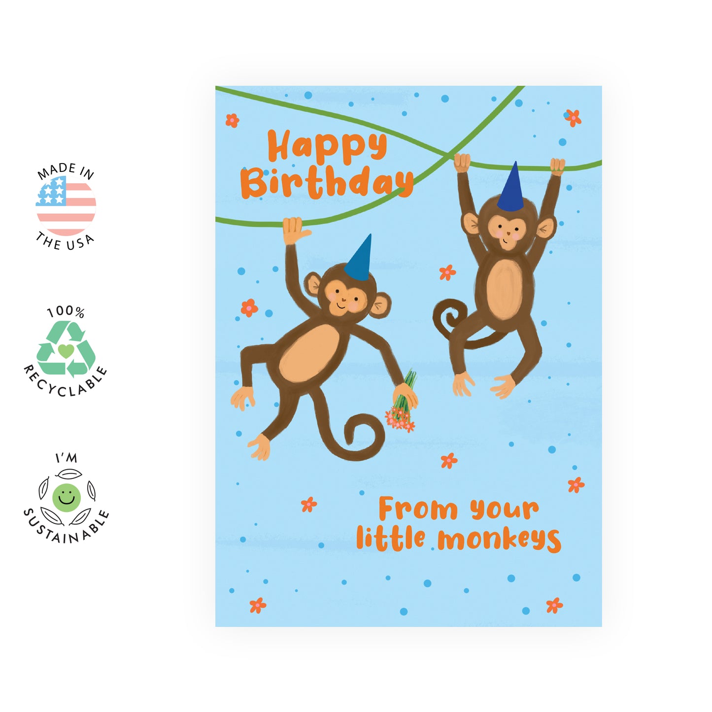 Mom Birthday Card - From Your Little Monkeys - For Women