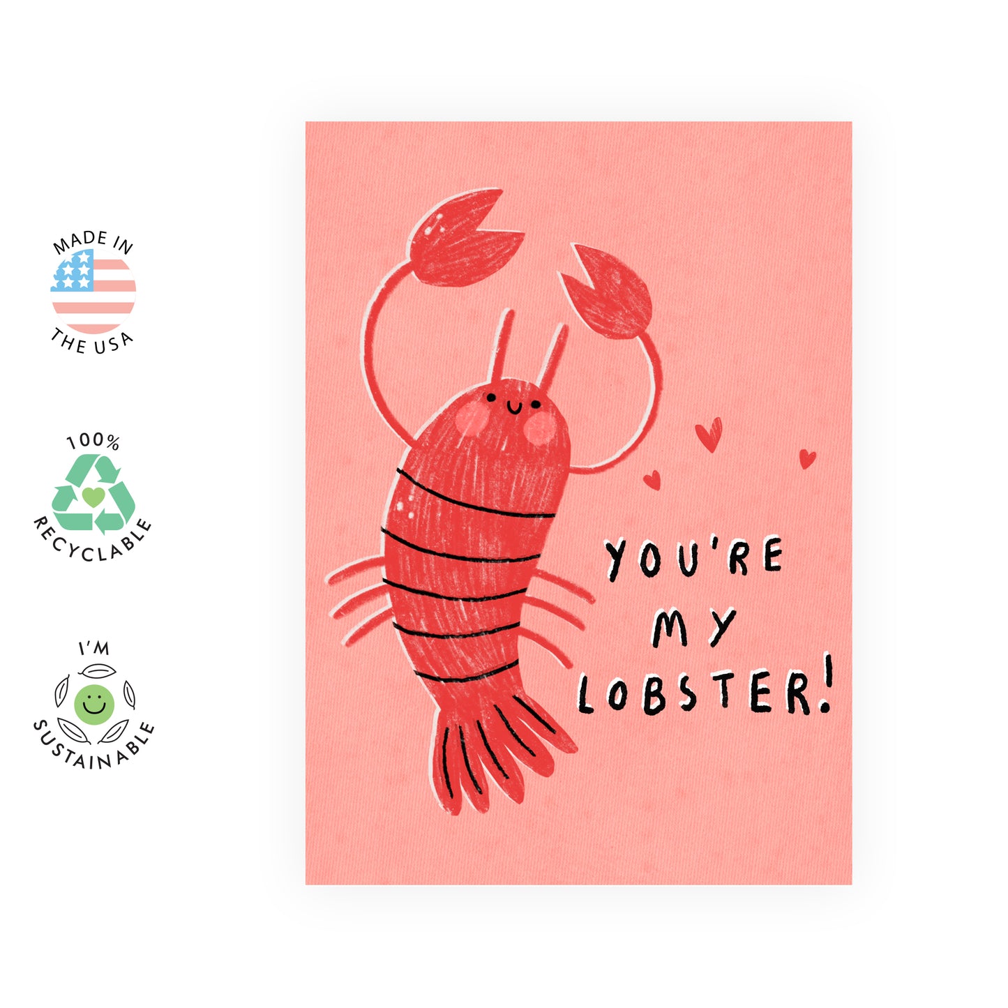Cute Anniversary Card - You're My Lobster - For Men Women Him Her