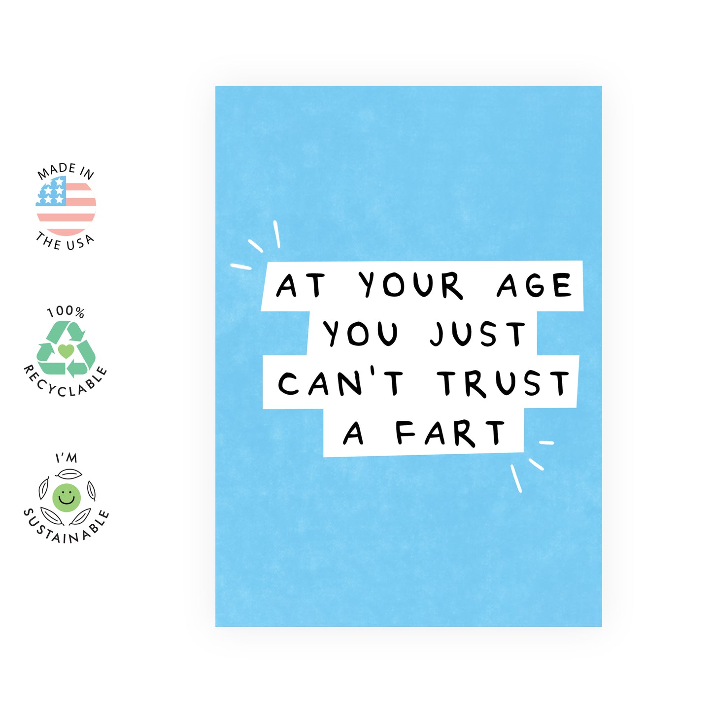 Funny Birthday Card - Trust A Fart - For Men Women Mom Dad
