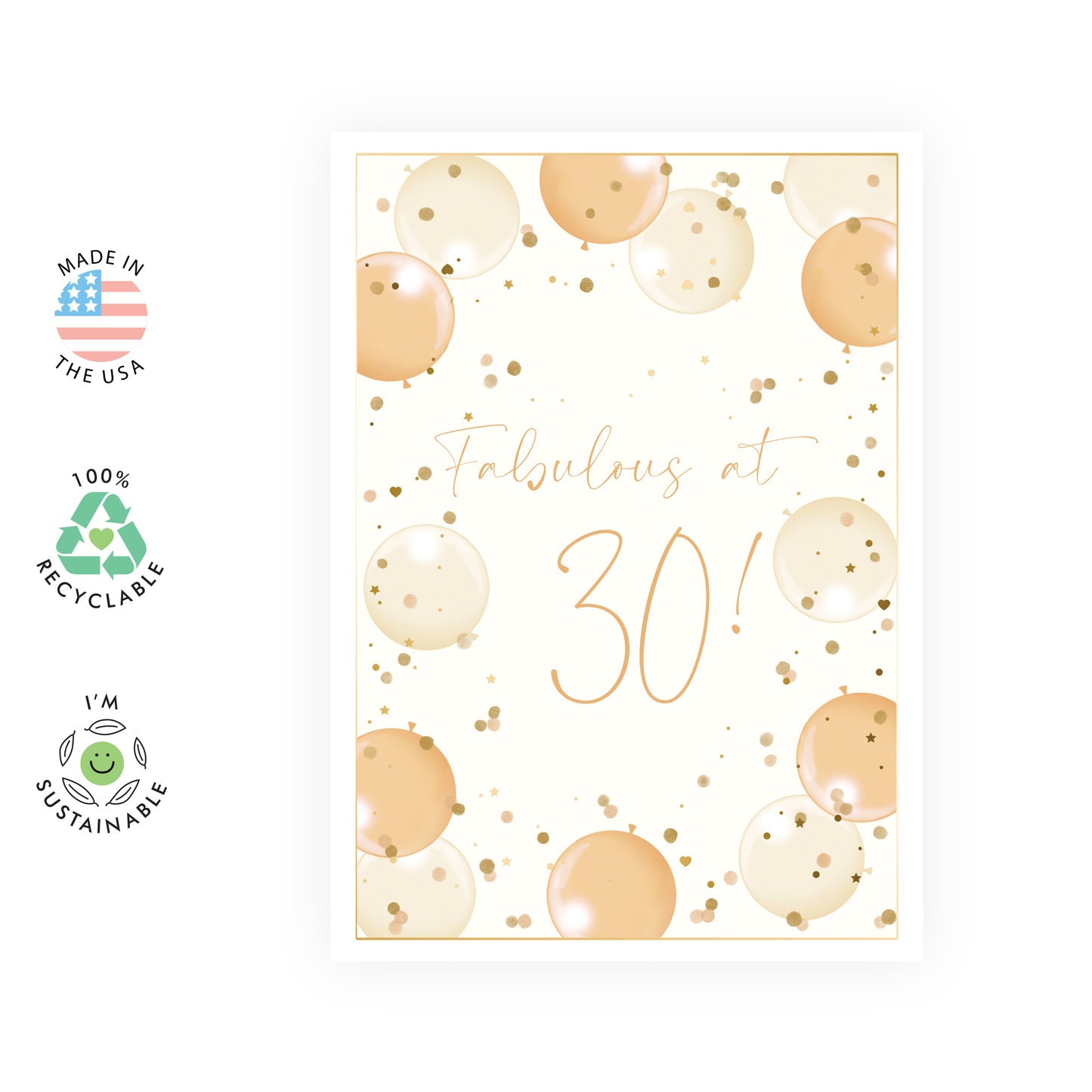 30th Birthday Card - Fabulous at 30 - For Women