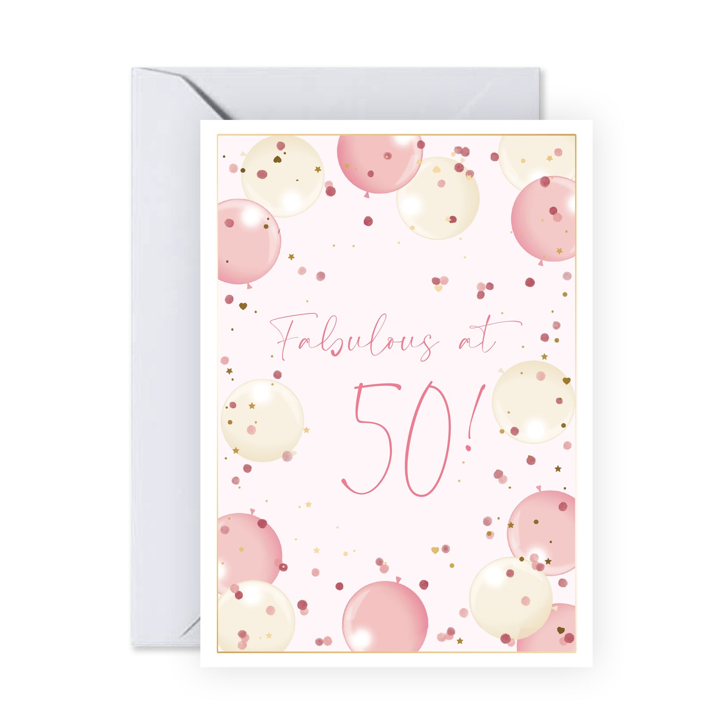 50th Birthday Card - Fabulous at 50 - For Women