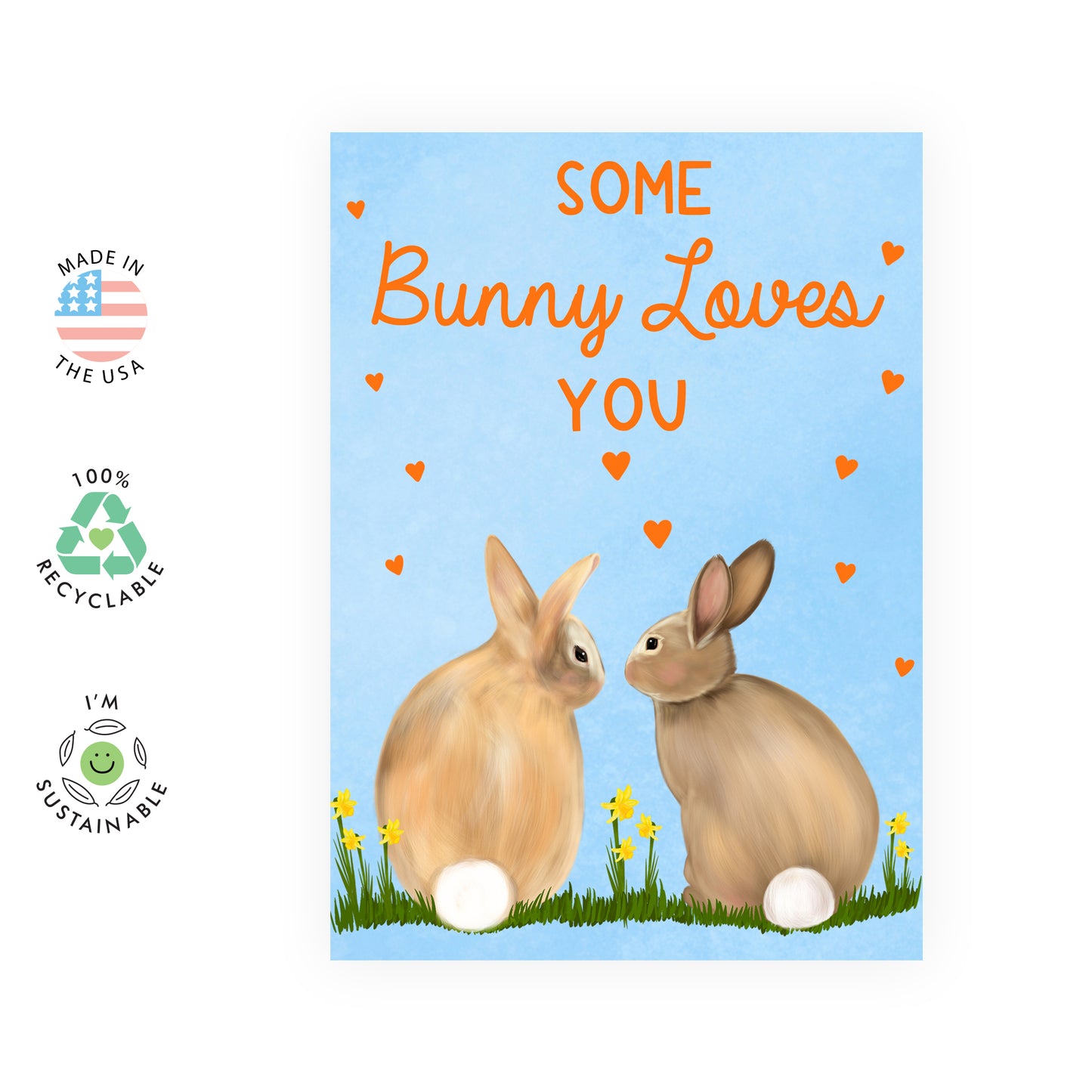Cute Anniversary Card - Some Bunny Loves You - For Men Women Him Her