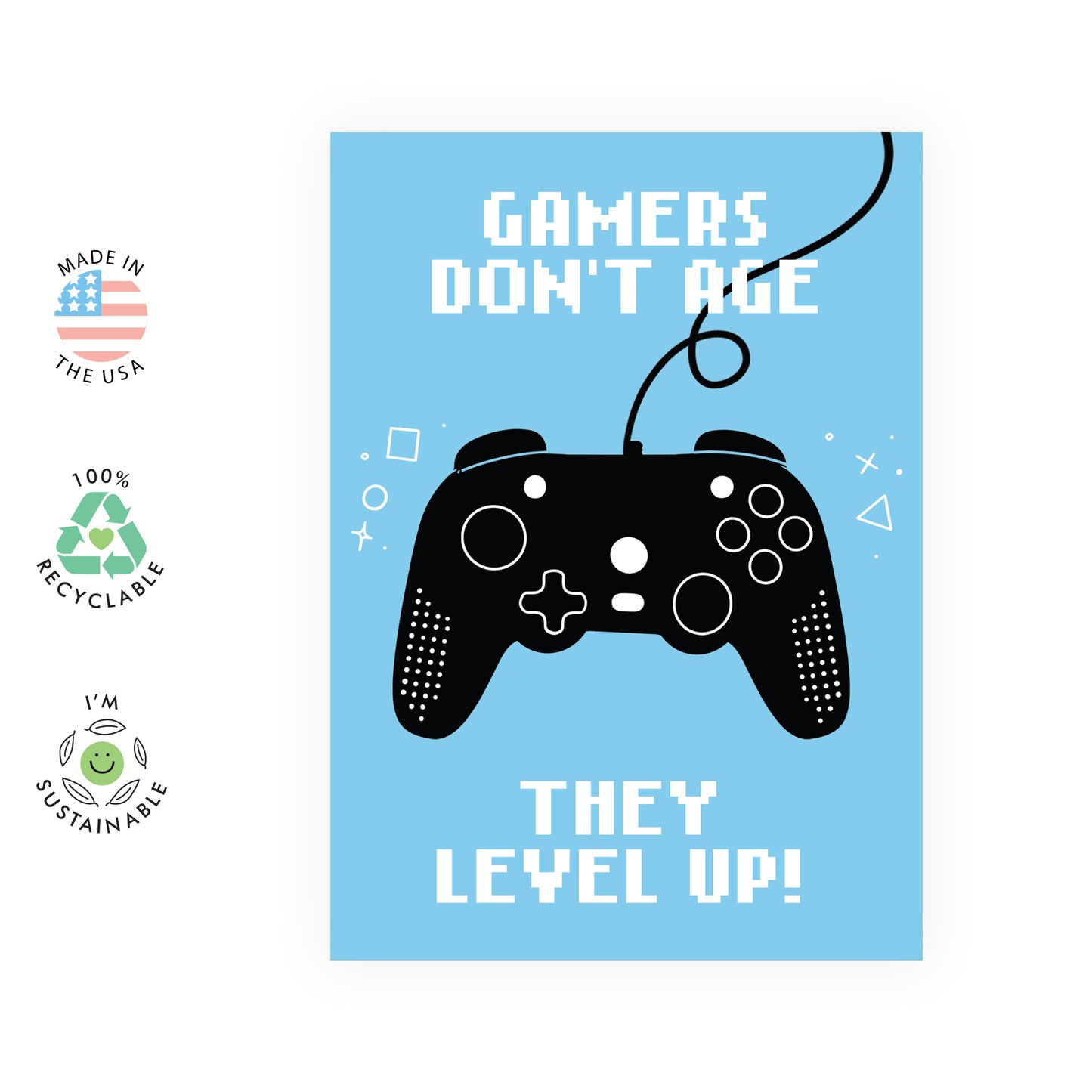 Fun Birthday Card - Gamers Don’t Age - For Men Women Him Her