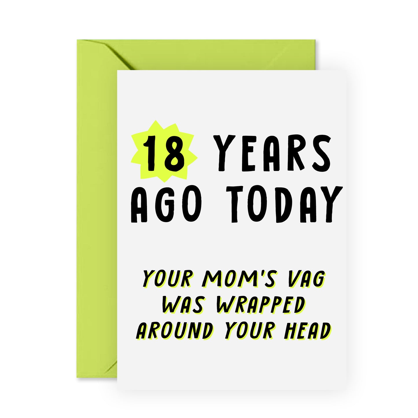 18th Birthday Card - 18 Years Ago Today - For Men Women