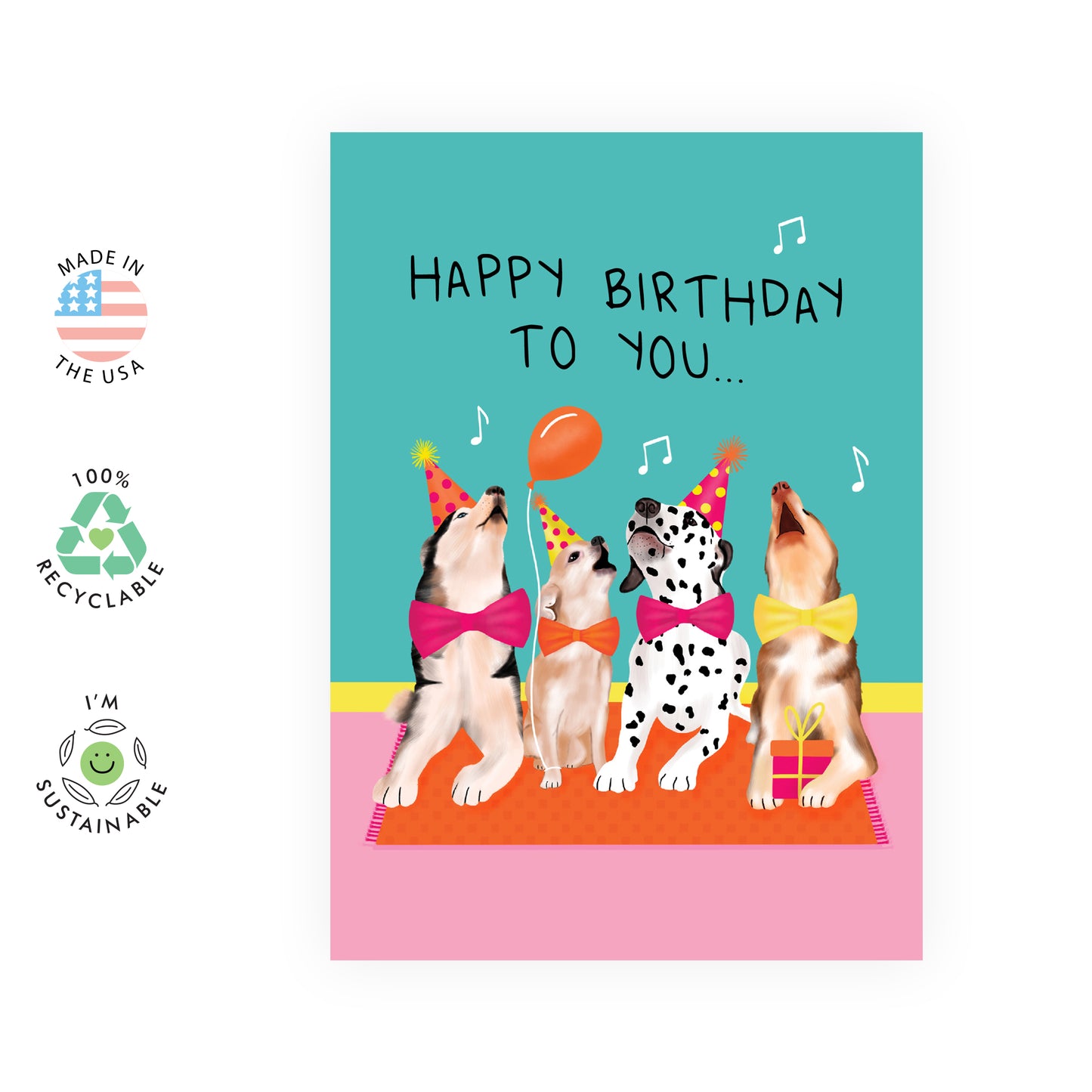 Dog Birthday Card - Happy Birthday To You - For Men Women Kids Boys Girls