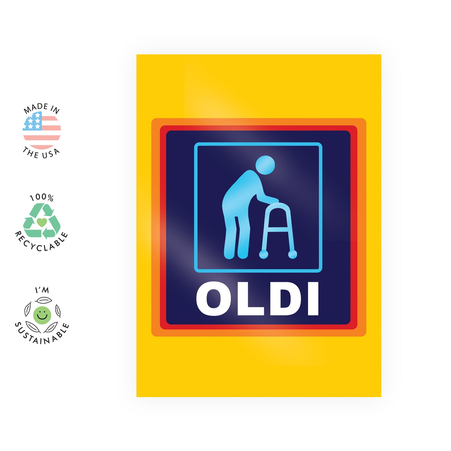Funny Birthday Card - Oldi - For Men Women