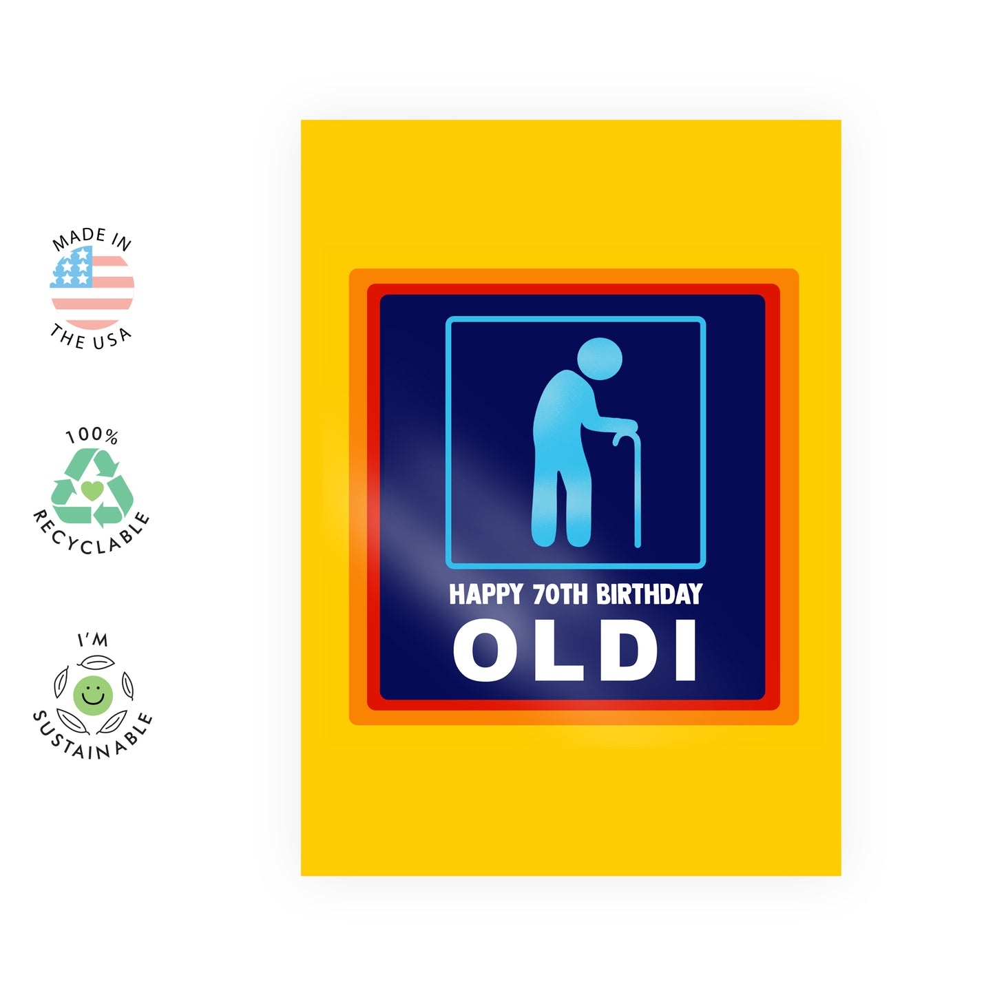 70th Birthday Card - Happy 70th Birthday Oldi - For Men