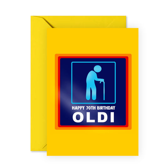 70th Birthday Card - Happy 70th Birthday Oldi - For Men