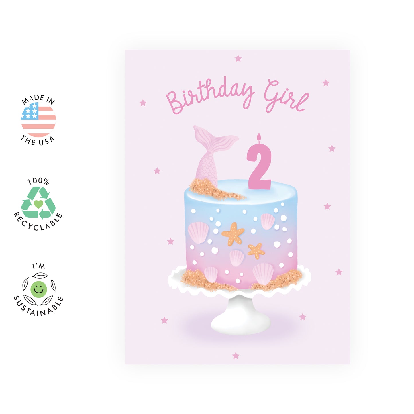 2nd Birthday Card - Birthday Girl 2 - For Kids Toddlers