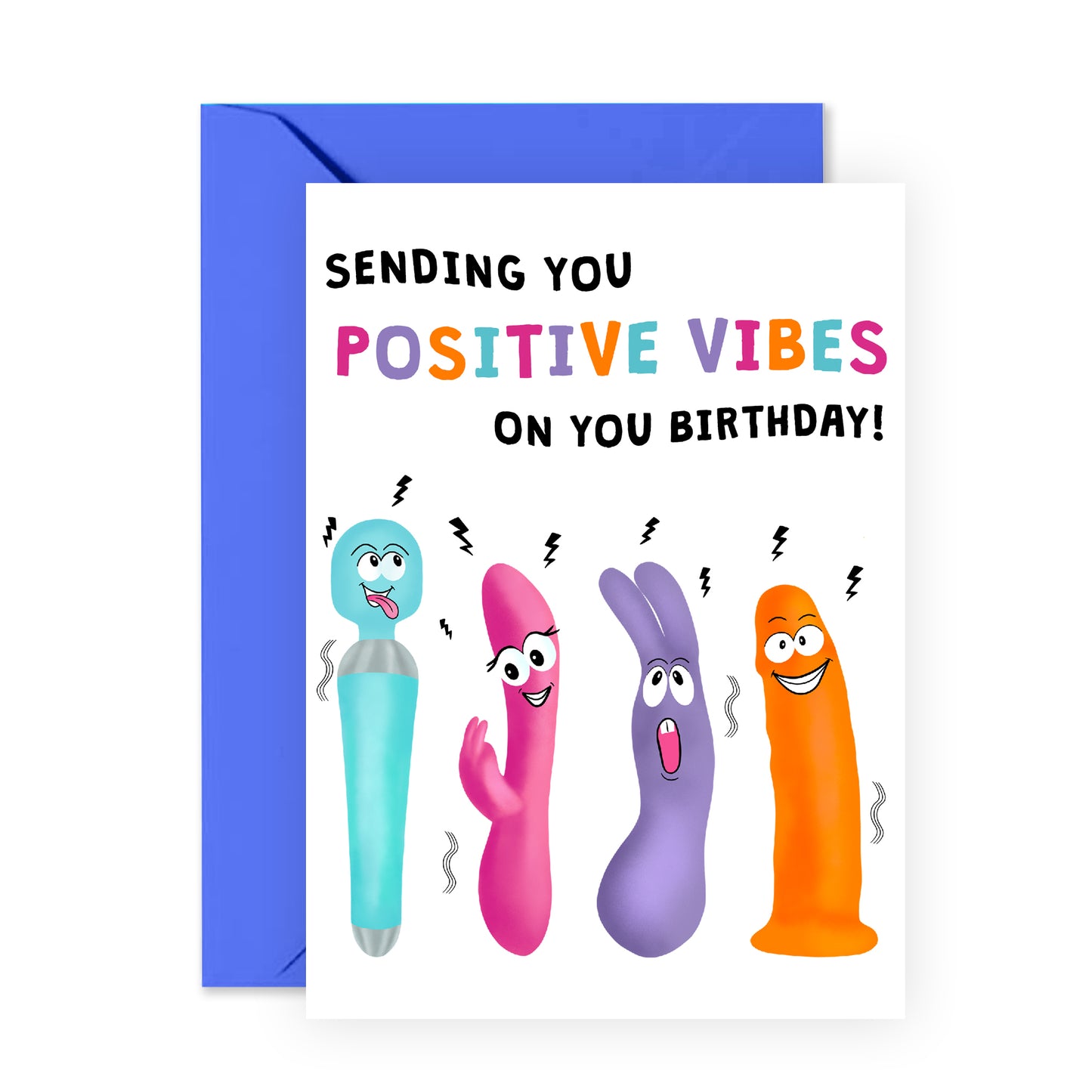 Naughty Birthday Card - Positive Vibes - For Women