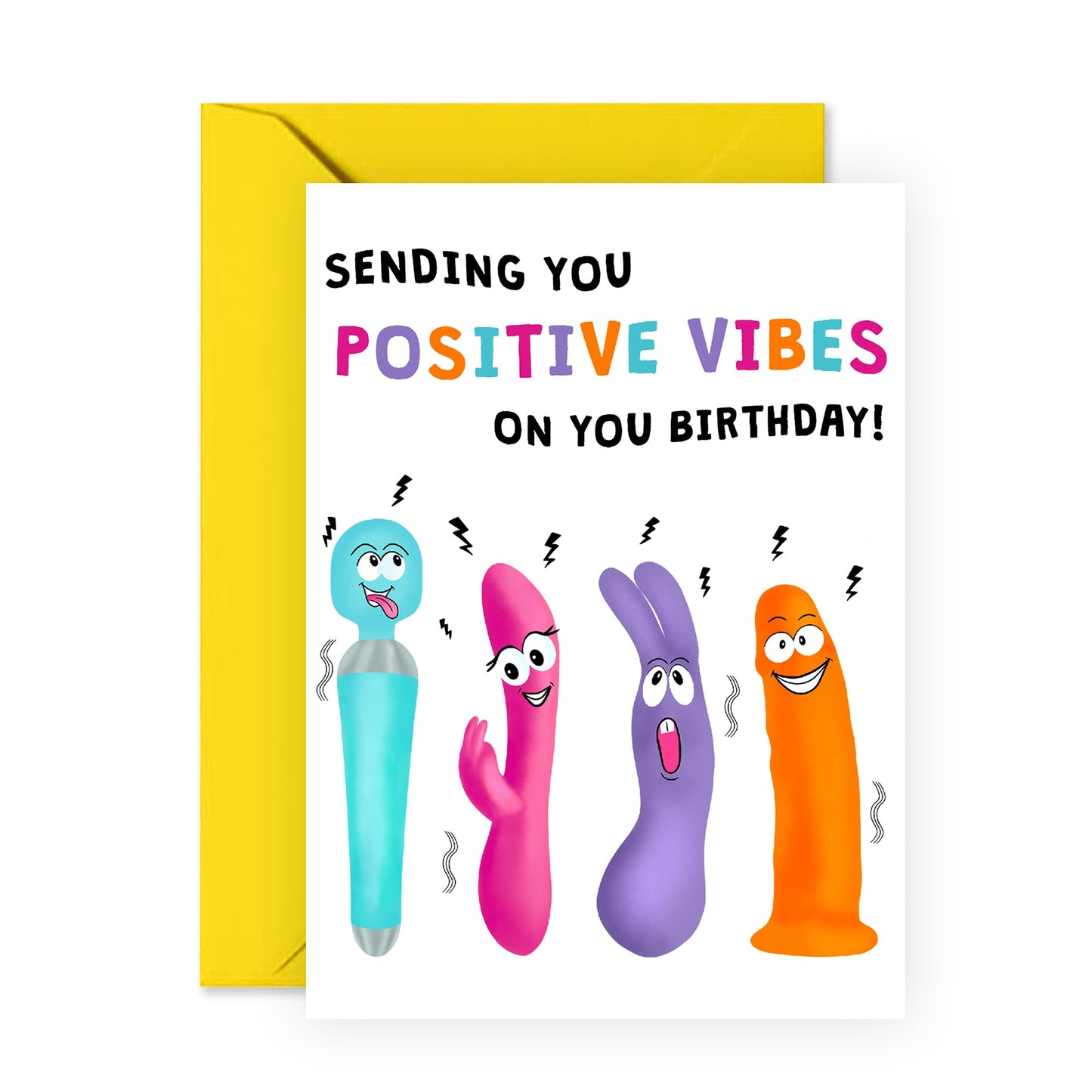 Naughty Birthday Card - Positive Vibes - For Women